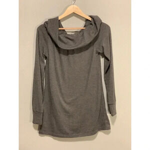 Go Couture Cowl Neck Long Sleeve Knit Top Gray Size M